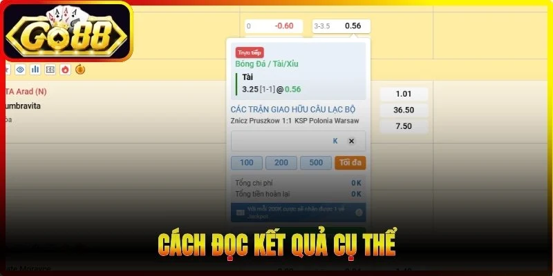 Cách đọc kết quả cụ thể