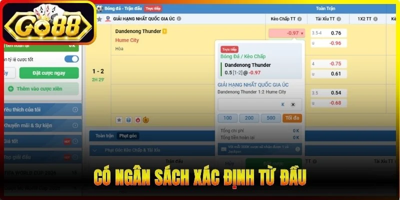 Có ngân sách xác định từ đầu