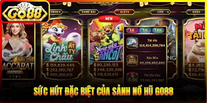 Sức hút đặc biệt của sảnh Nổ hũ Go88