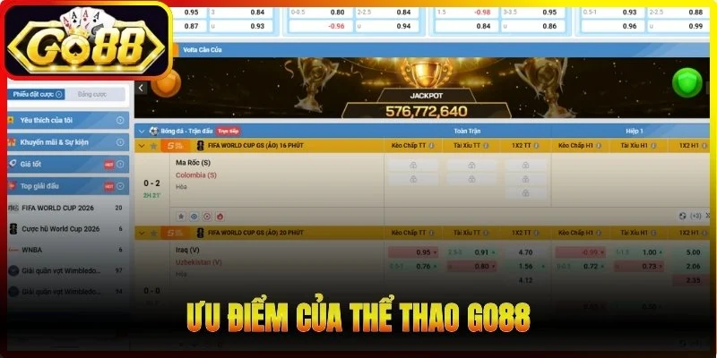 Ưu điểm của Thể thao Go88