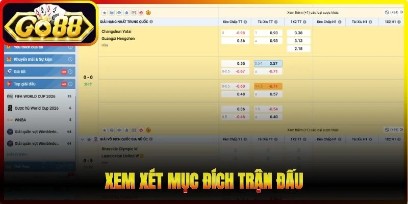 Xem xét mục đích trận đấu
